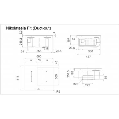 BẾP TỪ KẾT HỢP HÚT MÙI ELICA NIKOLATESLA FIT BL/A/60 PRF0167053