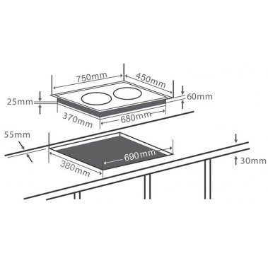 Bếp từ đôi Chefs EH-DIH890