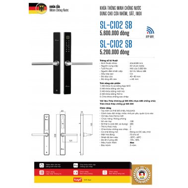 Khóa thông minh DEMAX EL-C102 SB APP cho cửa nhôm, cửa sắt, inox, xingfa, cửa nhựa