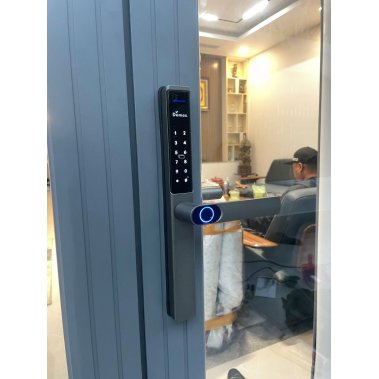 Khóa Thông Minh Cửa Nhôm Demax EL599 LUX AG - Mở Vân Tay, Chống Nước - Công nghệ Đức