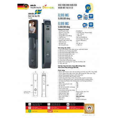 Khóa thông minh nhận diện khuôn mặt Face ID-3D Demax EL919 AC / EL919 MG App