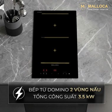 Bếp Từ Domino 2 Vùng Nấu Malloca FlexZone MDI302FZ 30cm – Nhỏ Gọn, Sang Trọng