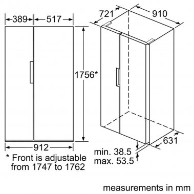 TỦ LẠNH 2 CÁNH SIDE BY SIDE MODEL HMH.KAN92VI35O