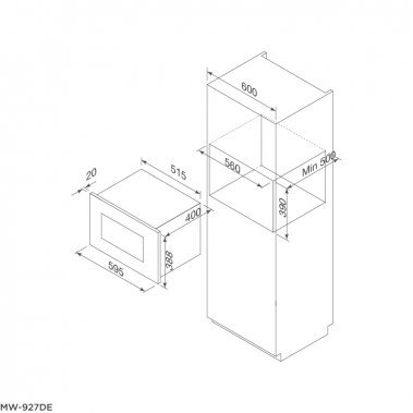Lò vi sóng Malloca MW-927DE