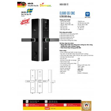 Khóa thông minh Demax EL680 BN CNC / EL680 GS CNC