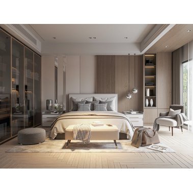 NỘI THẤT PHÒNG NGỦ 46 - GỖ MDF PHỦ MELAMINE PHONG CÁCH HIỆN ĐẠI