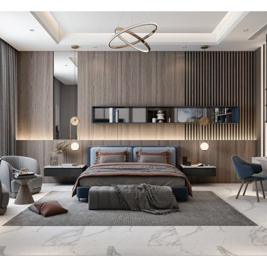 NỘI THẤT PHÒNG NGỦ 69 - GỖ MDF CHỐNG ẨM PHỦ MELAMINE VÂN GỖ