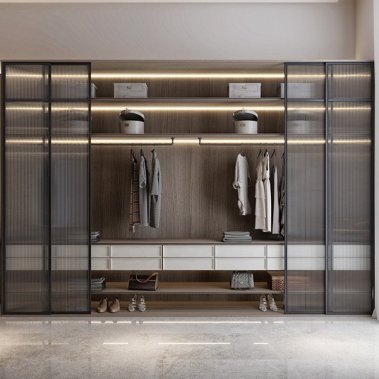 NỘI THẤT PHÒNG NGỦ 71 - GỖ MDF CHỐNG ẨM PHỦ MELAMINE KẾT HỢP CÁNH KÍNH