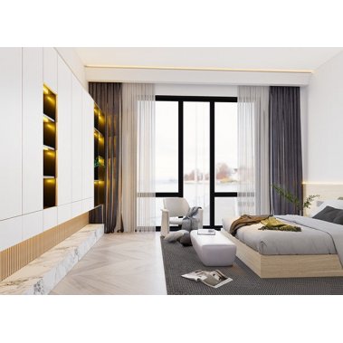 NỘI THẤT PHÒNG NGỦ 20 - PHONG CÁCH HIỆN ĐẠI TONE MÀU TRẮNG KẾT HỢP VÂN GỖ