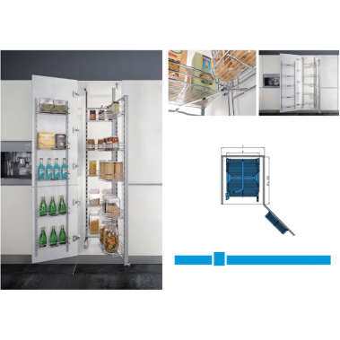 Kệ kéo Higold 18 rổ tủ inox 304 (450mm-500mm) 203003
