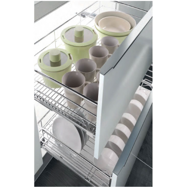 Rổ xoong nồi ray giảm chấn bắt mặt hộc inox 304 303111, 303112, 303113 Higold
