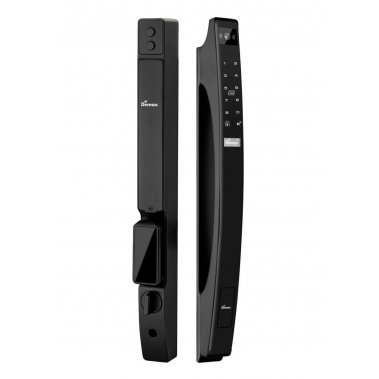 Khóa cửa nhôm xingfa nhận diện khuôn mặt Face ID 3D Demax EL902 BL REMOTE (Màu đen)