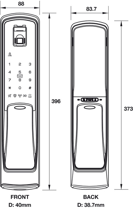 Khóa điện tử Hafele EL9500-TCS 912.05.315