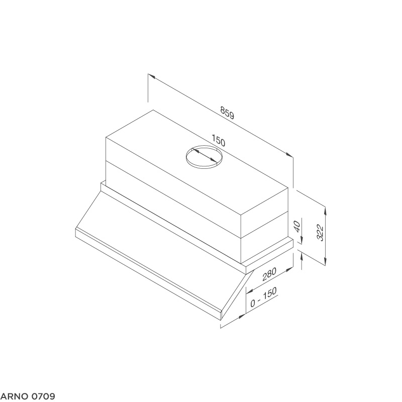 Máy hút mùi âm tủ Malloca ARNO-K0709