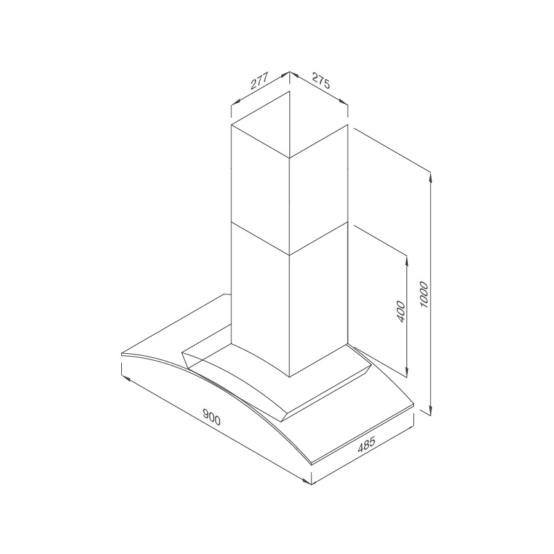 Máy hút khử mùi áp tường Malloca MC 9078-900