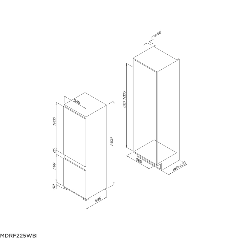 Tủ lạnh Malloca MDRF225WBI