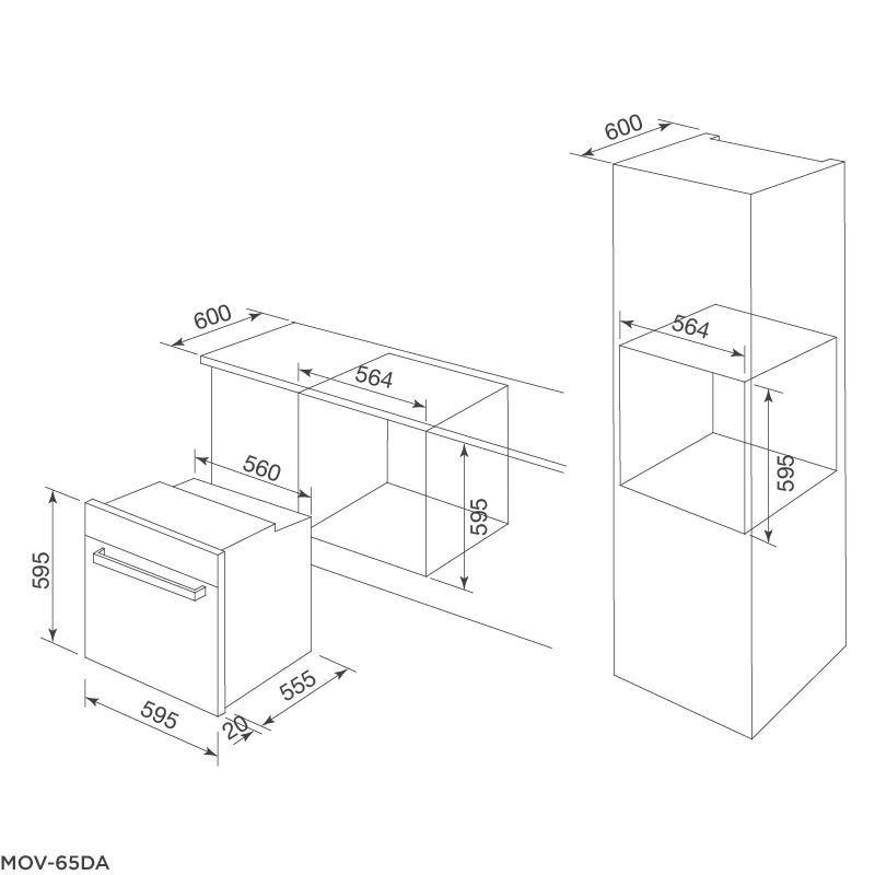 Lò nướng Malloca MOV-65DA Black