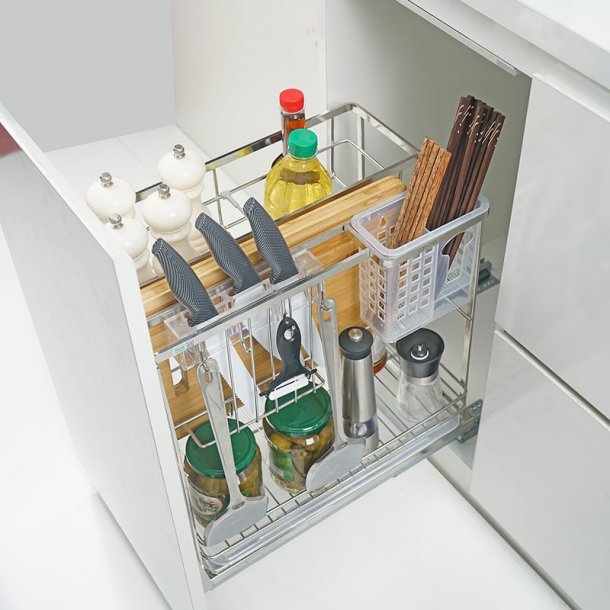 Kệ Đựng Gia Vị Inox 304 - Kệ Dao Thớt - Kệ Chai Lọ Tủ Bếp